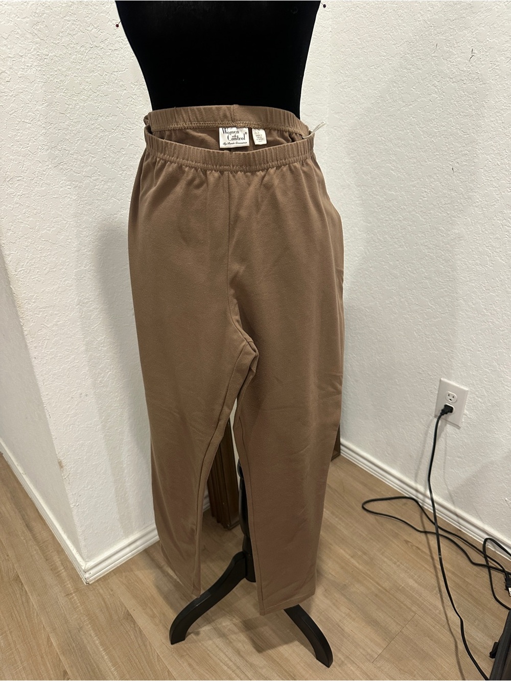 Relaxed Elastic-Waist Leggings - Brown